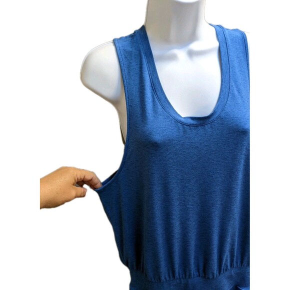 Sweaty Betty Gary Blue Sleeveless Shorts Romper Sz L Athleisure Travel Sporty - Picture 4 of 10
